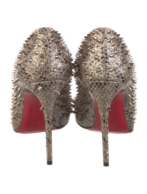 Christian Louboutin Spike Accents Glitter Pumps