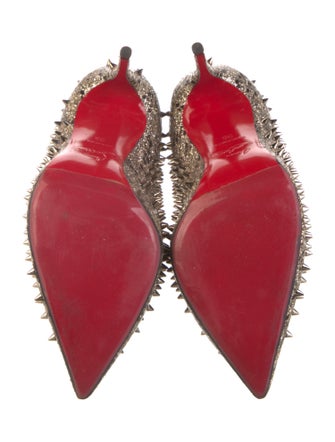 Christian Louboutin Spike Accents Glitter Pumps