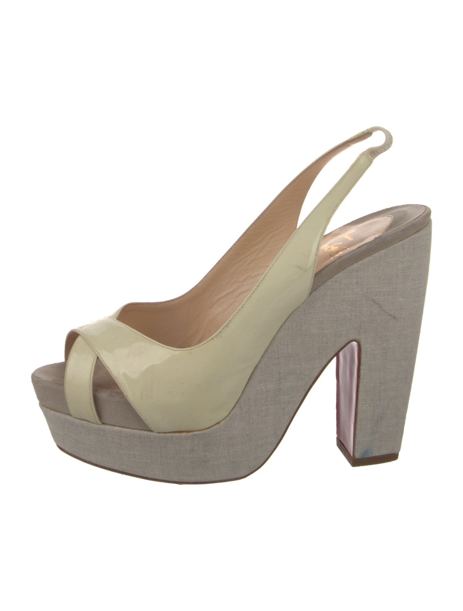 Christian Louboutin Patent Leather Slingback Sandals