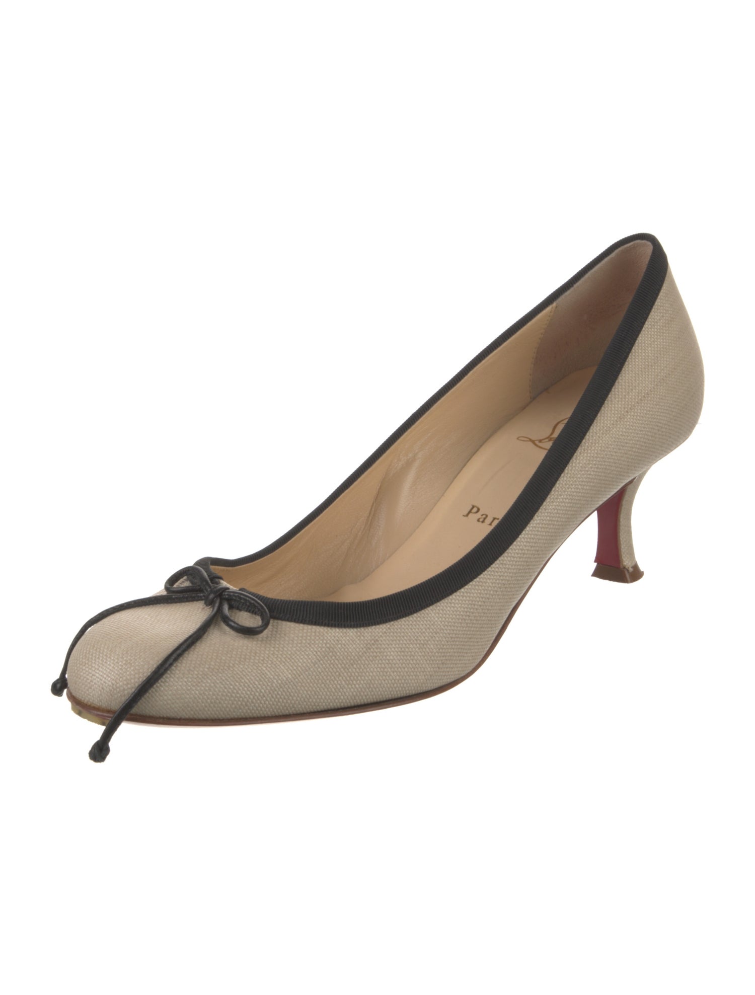 Christian Louboutin Canvas Bow Accents Pumps