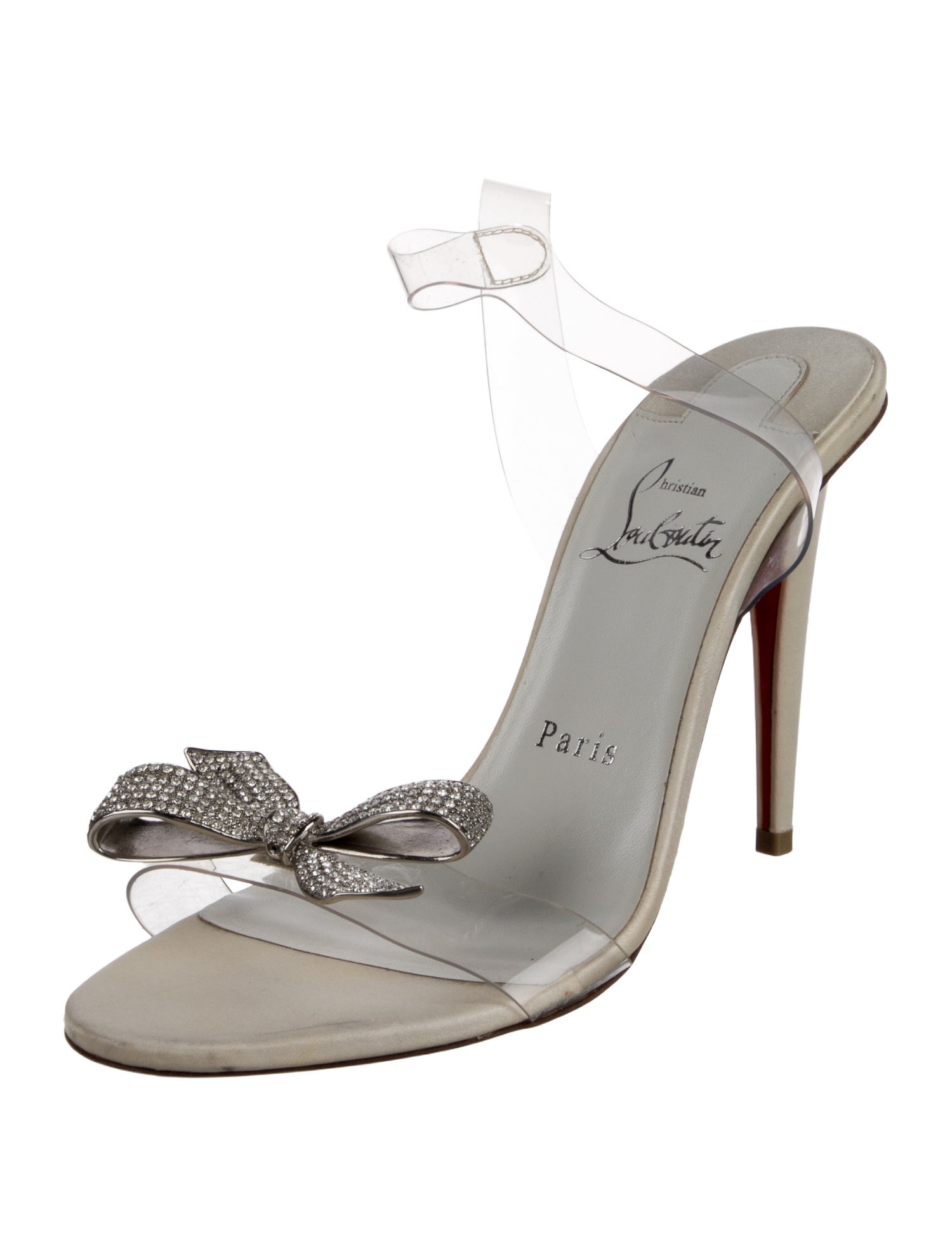 Christian Louboutin PVC Bow Accents Slides