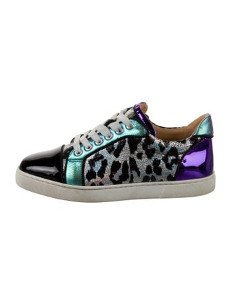 Christian Louboutin Leather Animal Print Sneakers