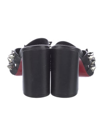 Christian Louboutin Spike Accents Leather Slides