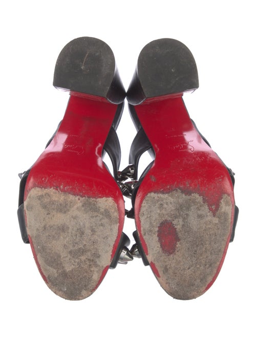 Christian Louboutin Spike Accents Leather Slides