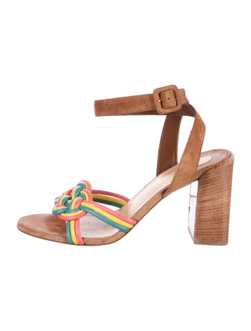 Christian Louboutin Suede Colorblock Pattern Sandals