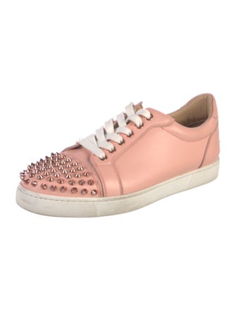 Christian Louboutin Spike Accents Leather Sneakers