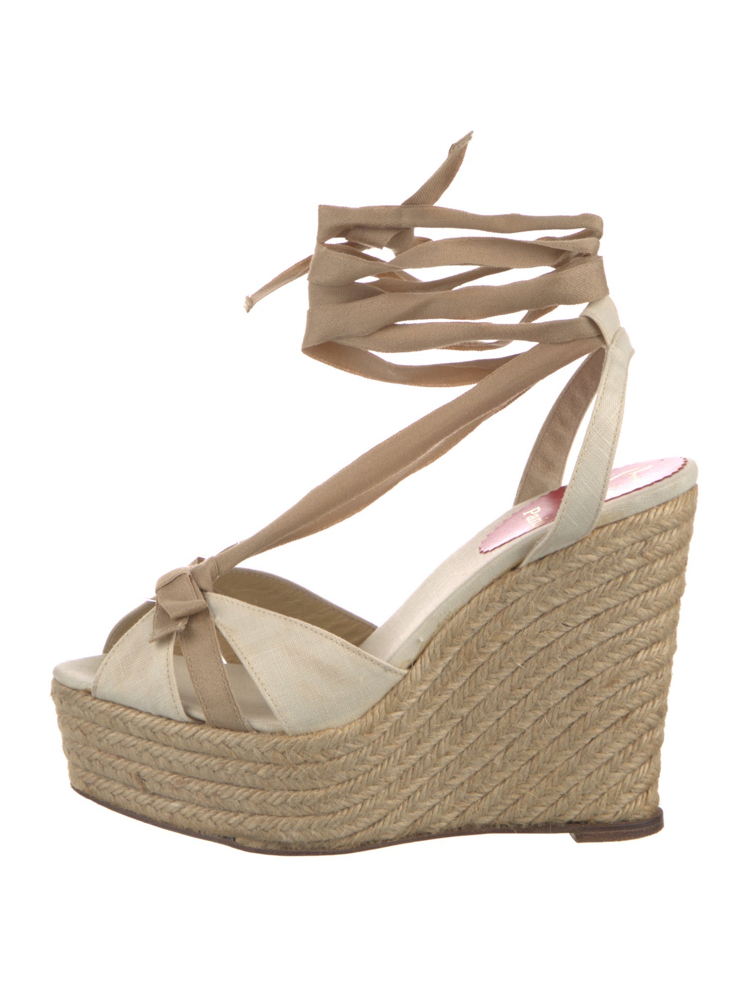 Christian Louboutin Jute Bow Accents Espadrilles