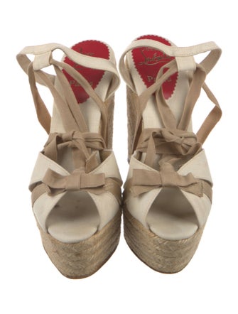 Christian Louboutin Jute Bow Accents Espadrilles