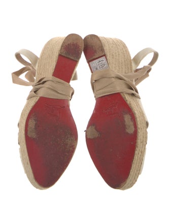 Christian Louboutin Jute Bow Accents Espadrilles