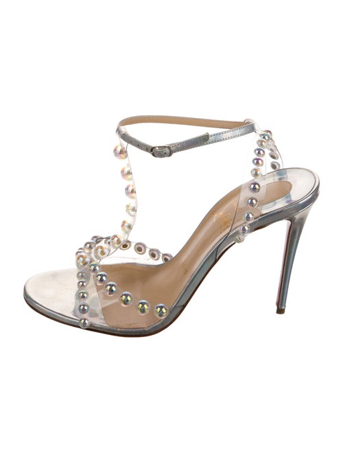Christian Louboutin PVC Beaded Accents T-Strap Sandals