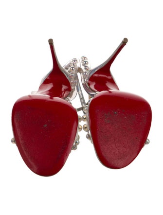 Christian Louboutin PVC Beaded Accents T-Strap Sandals