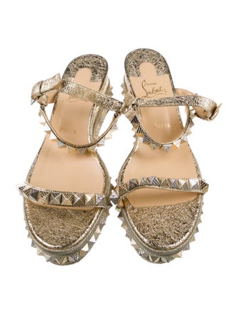 Christian Louboutin Leather Studded Accents Espadrilles