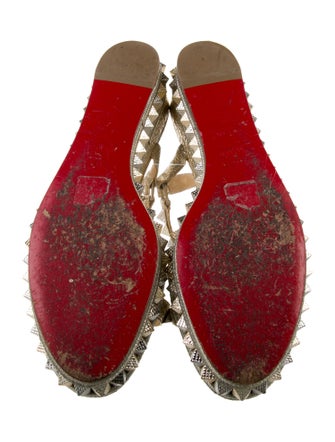 Christian Louboutin Leather Studded Accents Espadrilles