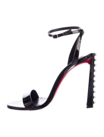 Christian Louboutin Patent Leather Studded Accents Sandals