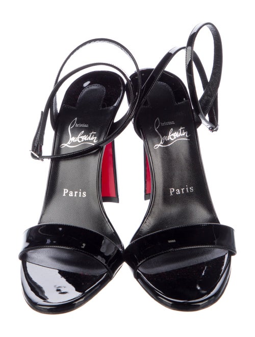 Christian Louboutin Patent Leather Studded Accents Sandals