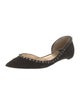 Christian Louboutin Spike Accents Suede D'Orsay Flats
