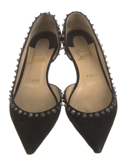 Christian Louboutin Spike Accents Suede D'Orsay Flats