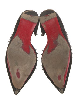 Christian Louboutin Spike Accents Suede D'Orsay Flats