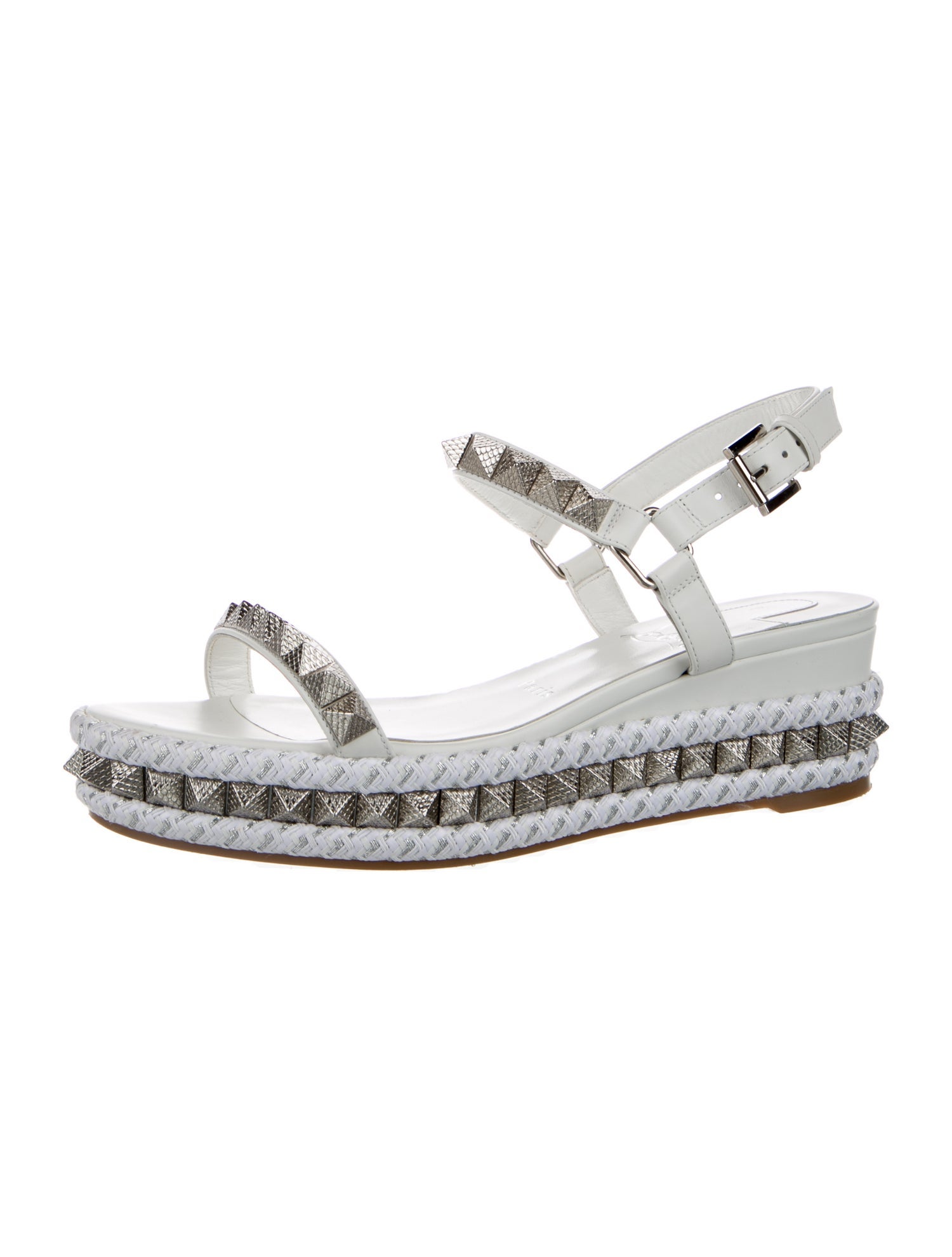 Christian Louboutin Leather Studded Accents Espadrilles