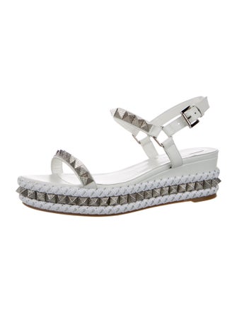 Christian Louboutin Leather Studded Accents Espadrilles