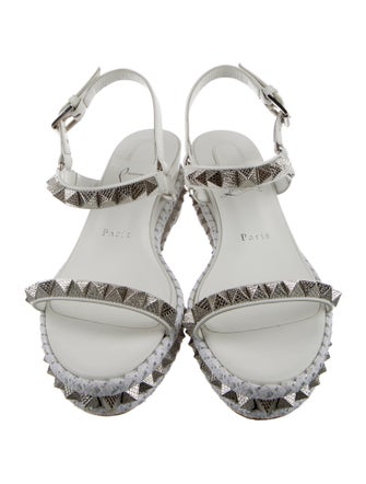 Christian Louboutin Leather Studded Accents Espadrilles