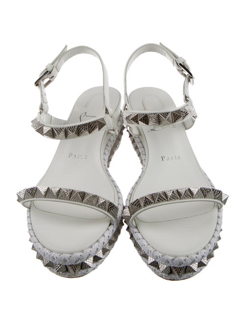 Christian Louboutin Leather Studded Accents Espadrilles