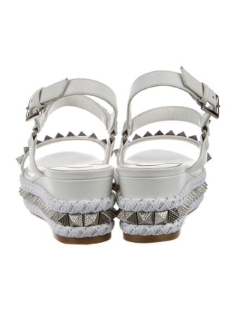 Christian Louboutin Leather Studded Accents Espadrilles