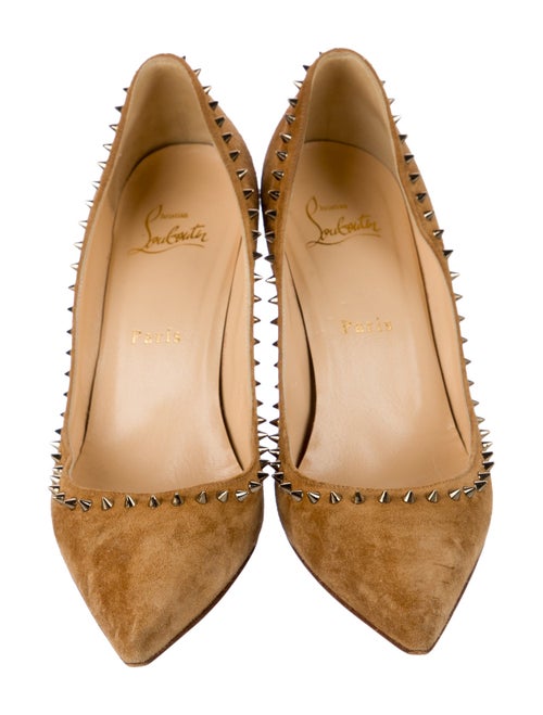 Christian Louboutin Spike Accents Suede Pumps