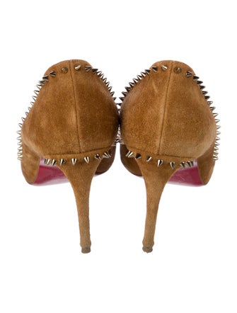Christian Louboutin Spike Accents Suede Pumps