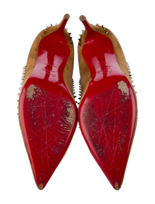 Christian Louboutin Spike Accents Suede Pumps