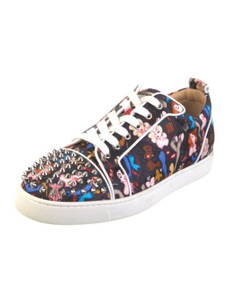 Christian Louboutin Spike Accents Satin Sneakers