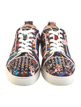 Christian Louboutin Spike Accents Satin Sneakers