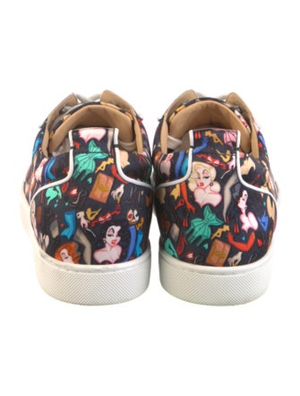 Christian Louboutin Spike Accents Satin Sneakers