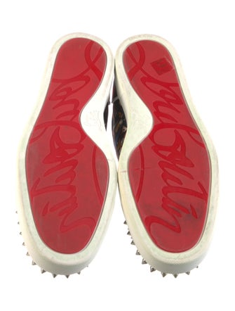 Christian Louboutin Spike Accents Satin Sneakers