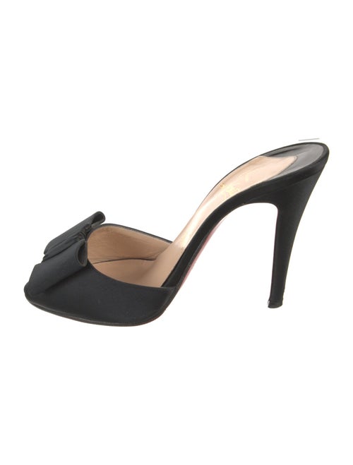 Christian Louboutin Satin Bow Accents Mules
