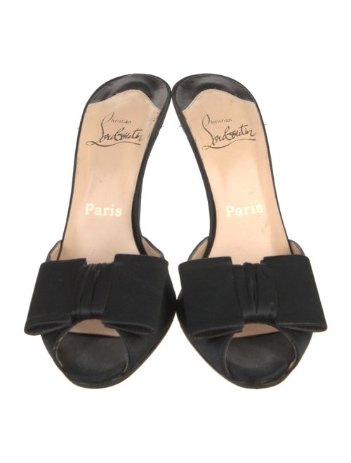 Christian Louboutin Satin Bow Accents Mules