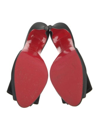 Christian Louboutin Satin Bow Accents Mules