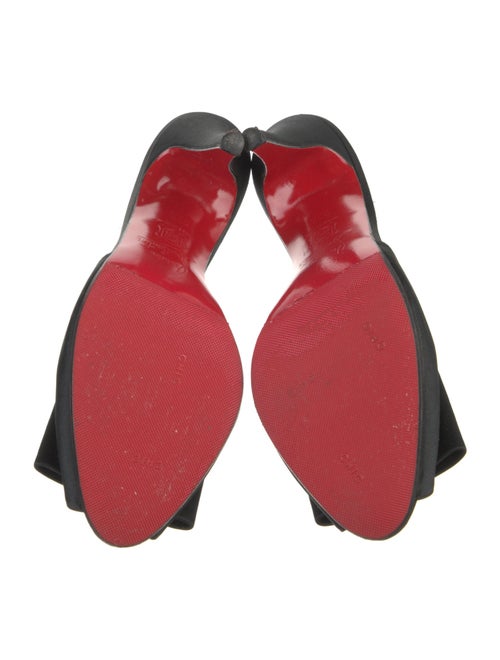 Christian Louboutin Satin Bow Accents Mules