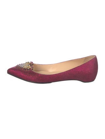 Christian Louboutin Glitter Studded Accents Ballet Flats