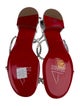Christian Louboutin Leather Crystal Embellishments T-Strap Sandals