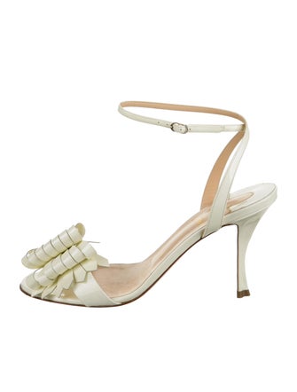 Christian Louboutin Patent Leather Bow Accents Sandals