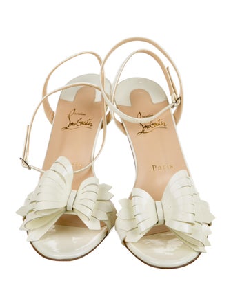 Christian Louboutin Patent Leather Bow Accents Sandals