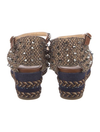 Christian Louboutin Spike Accents Denim Espadrilles