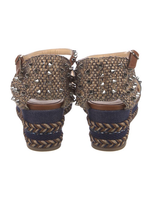 Christian Louboutin Spike Accents Denim Espadrilles