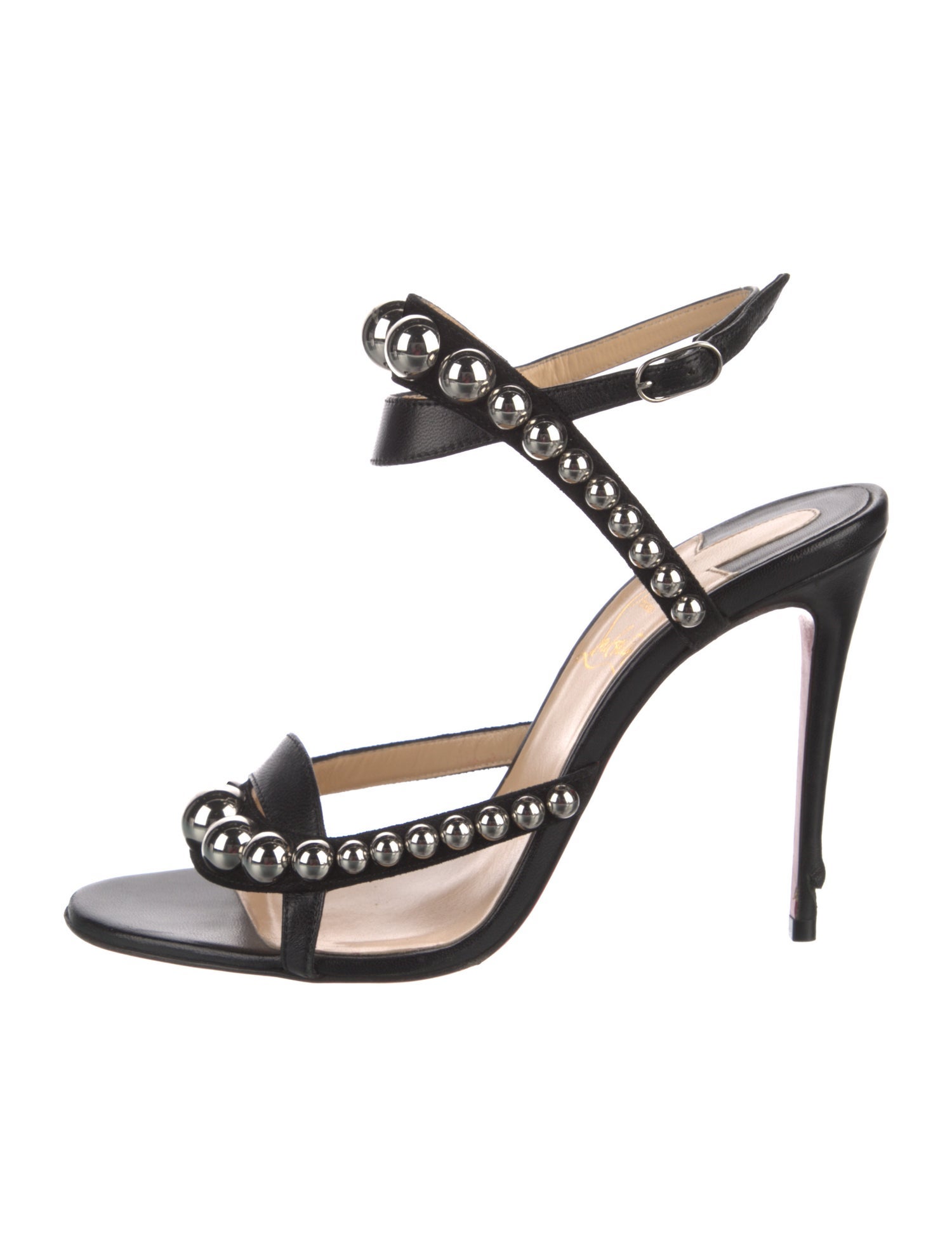 Christian Louboutin Leather Studded Accents Sandals