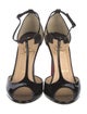 Christian Louboutin Patent Leather Cutout Accent T-Strap Pumps