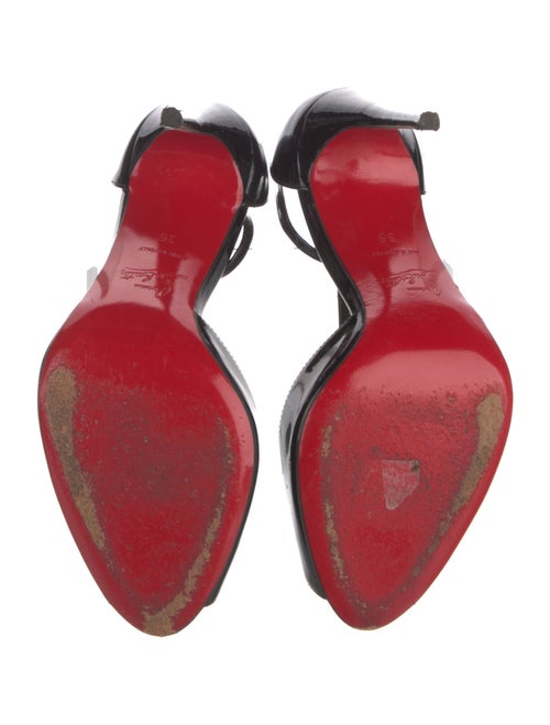 Christian Louboutin Patent Leather Cutout Accent T-Strap Pumps