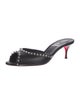 Christian Louboutin Spike Accents Leather Slides