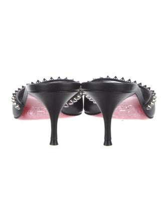 Christian Louboutin Spike Accents Leather Slides