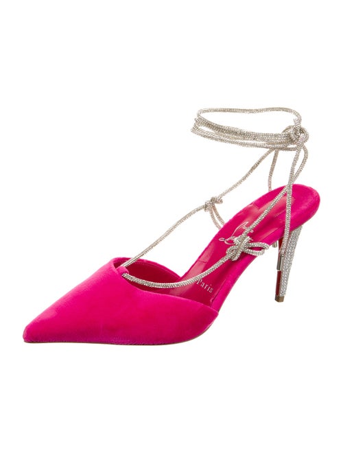 Christian Louboutin Velvet Colorblock Pattern Slingback Pumps